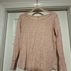 LOFT Pink Long Sleeve Relaxed Blouse